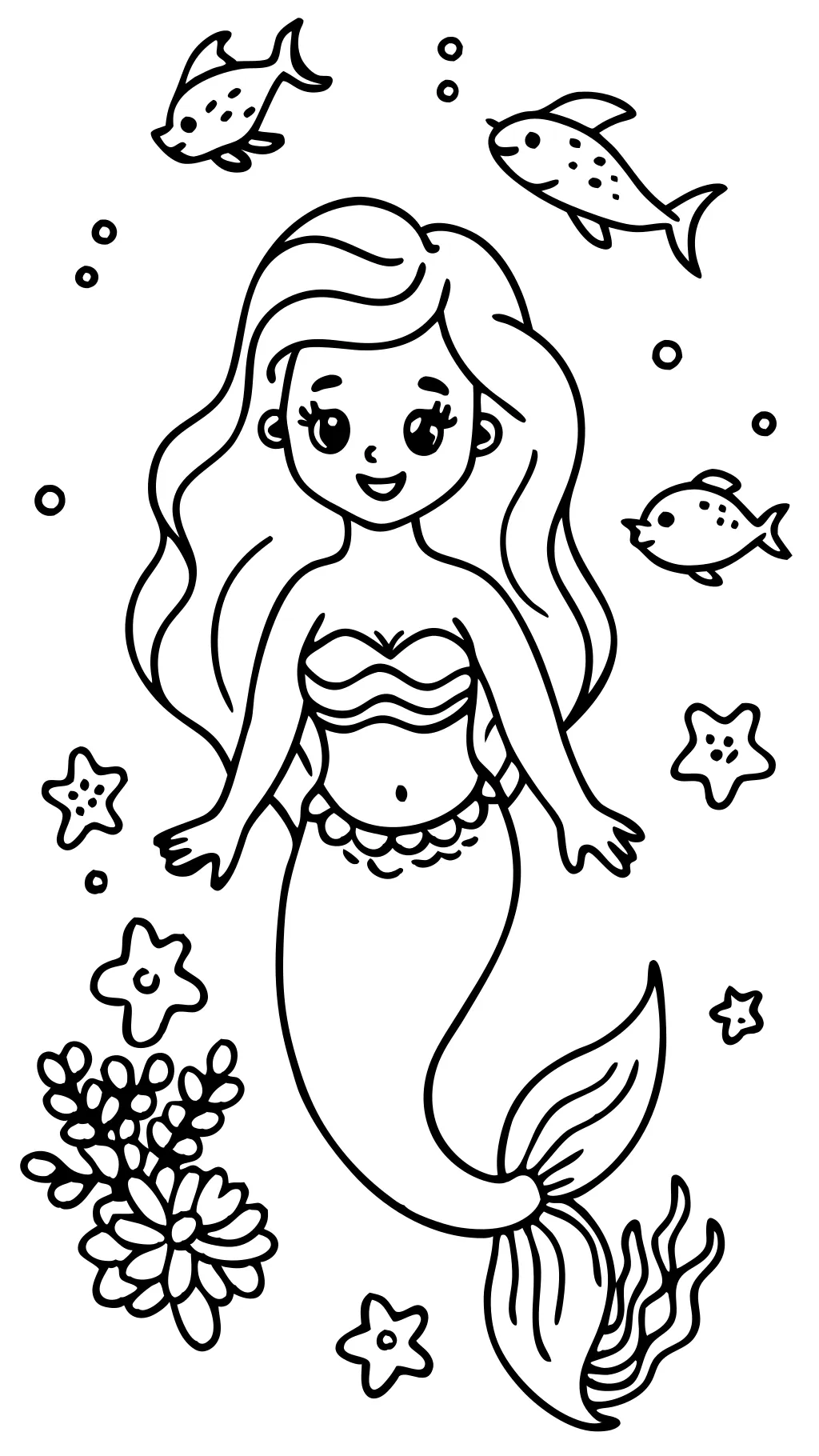 coloriages de sirène imprimables mignons